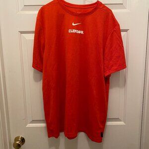 Clemson Tigers Football Team Issued Nike Dri-Fit Orange White T-Shirt XL